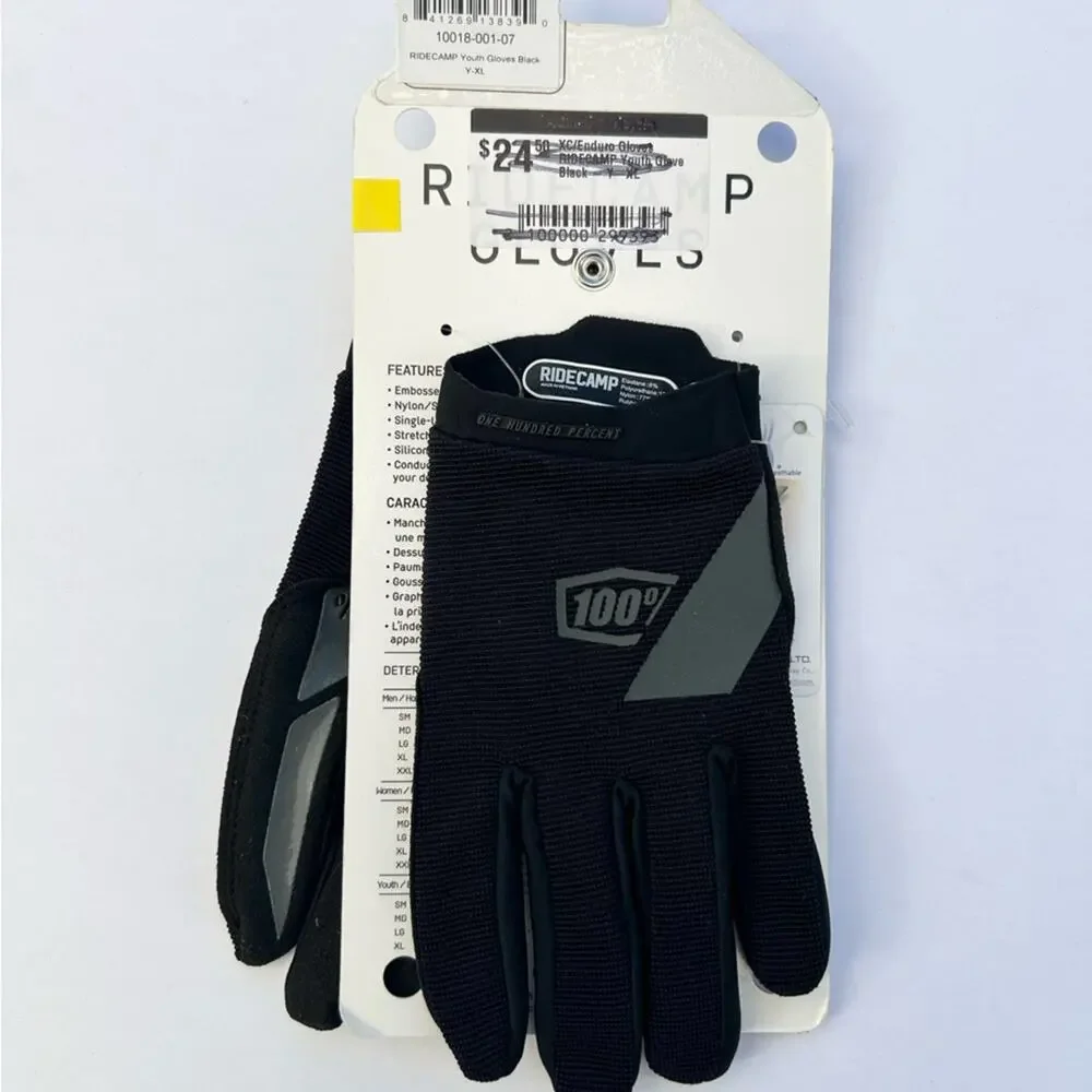 100% Youth Ridecamp‎ Gloves - Black